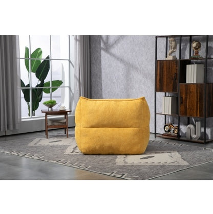 High Back Bean Bag Chair Lazy Sofa With Footstool, Comfortable Lounger, Mustard yellow