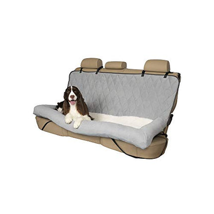PetSafe Happy Ride Car Dog Bed - Best for Bench Seats - Fits Cars, Trucks, Minivans and SUVs - Comfortable and Machine Washable - Durable Vehicle Pet Bed - Grey