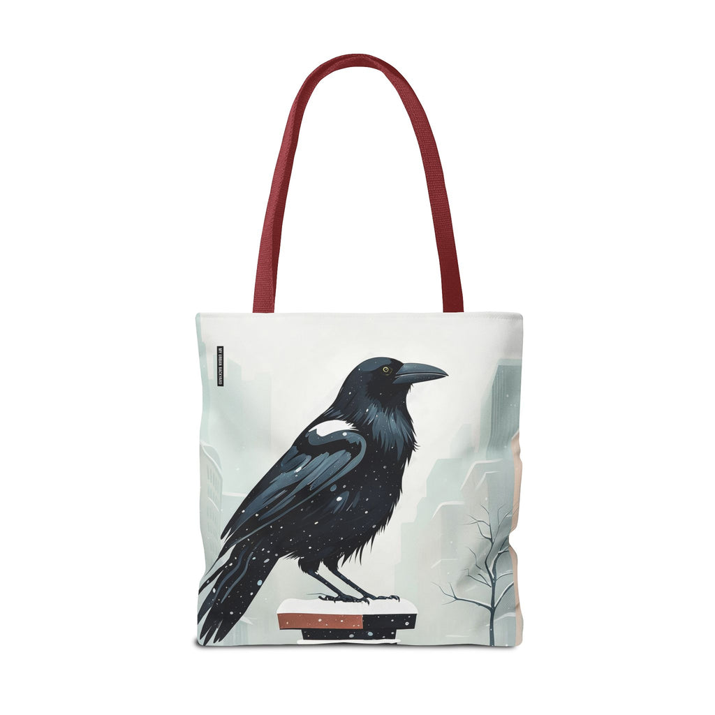 Winter Crow Tote Bag with Cotton Handles For Everyday Use, 3 Sizes