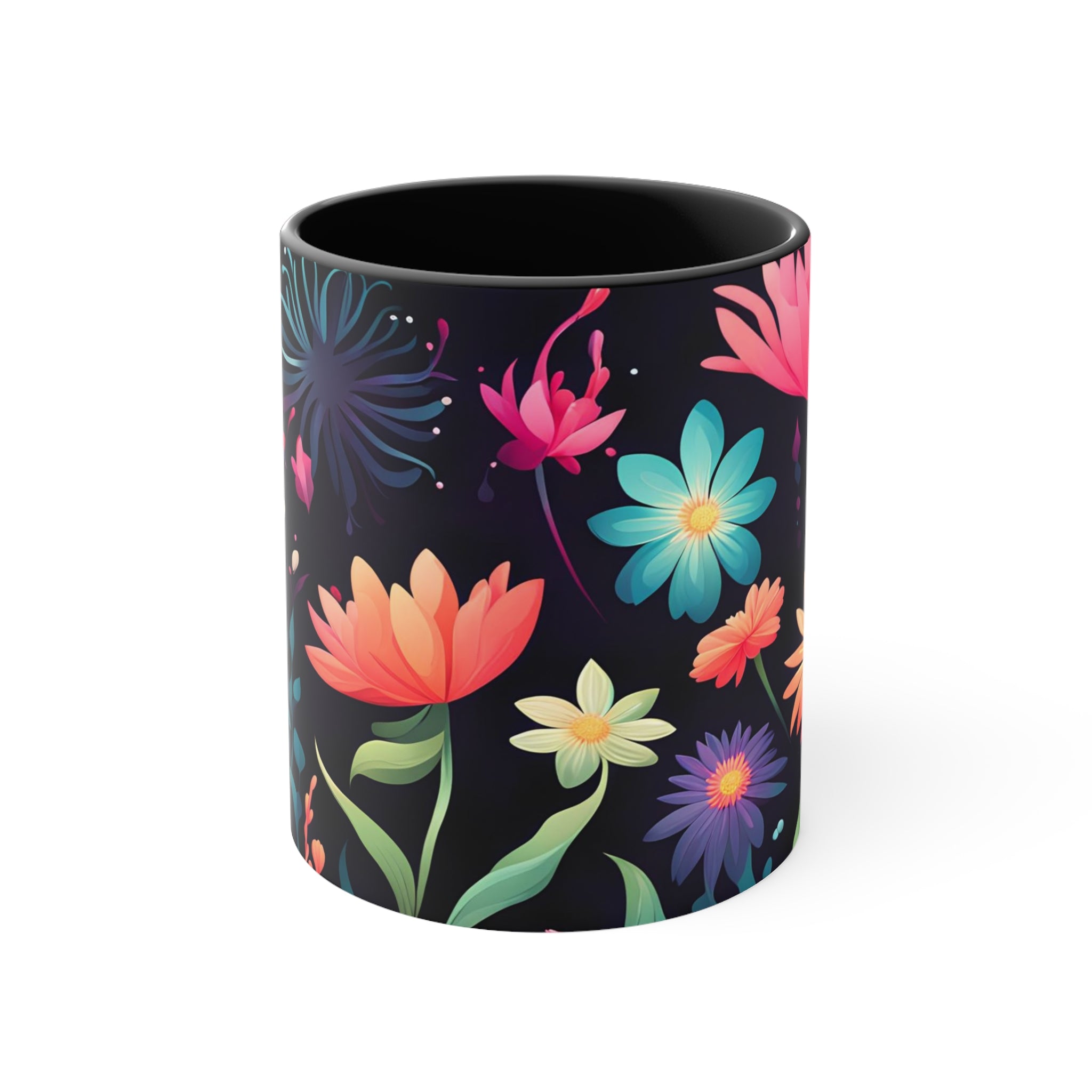Colorful Flowers, Ceramic Coffee Mug