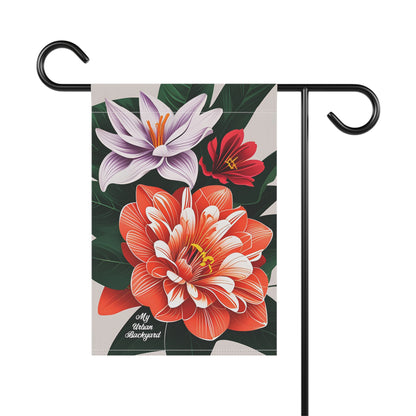 3 Flowers, Garden Flag for Yard, Patio, Porch, or Work, 12"x18" - Flag only