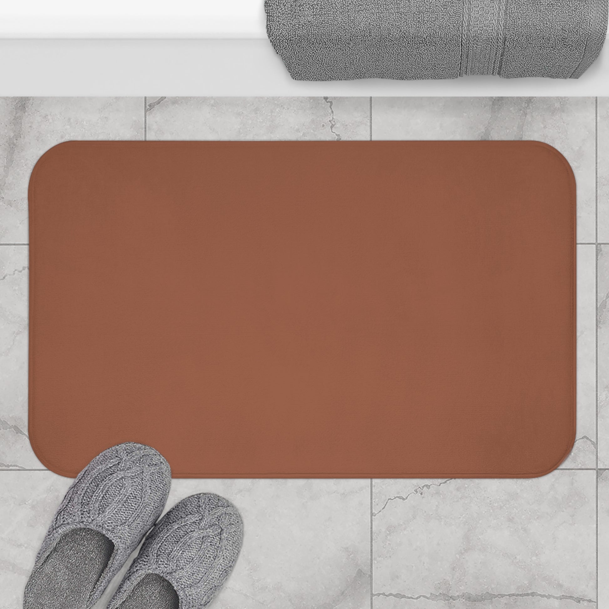Terracotta Memory Foam Bath Mat — Soft Absorbent Bathroom Rug, 2 sizes