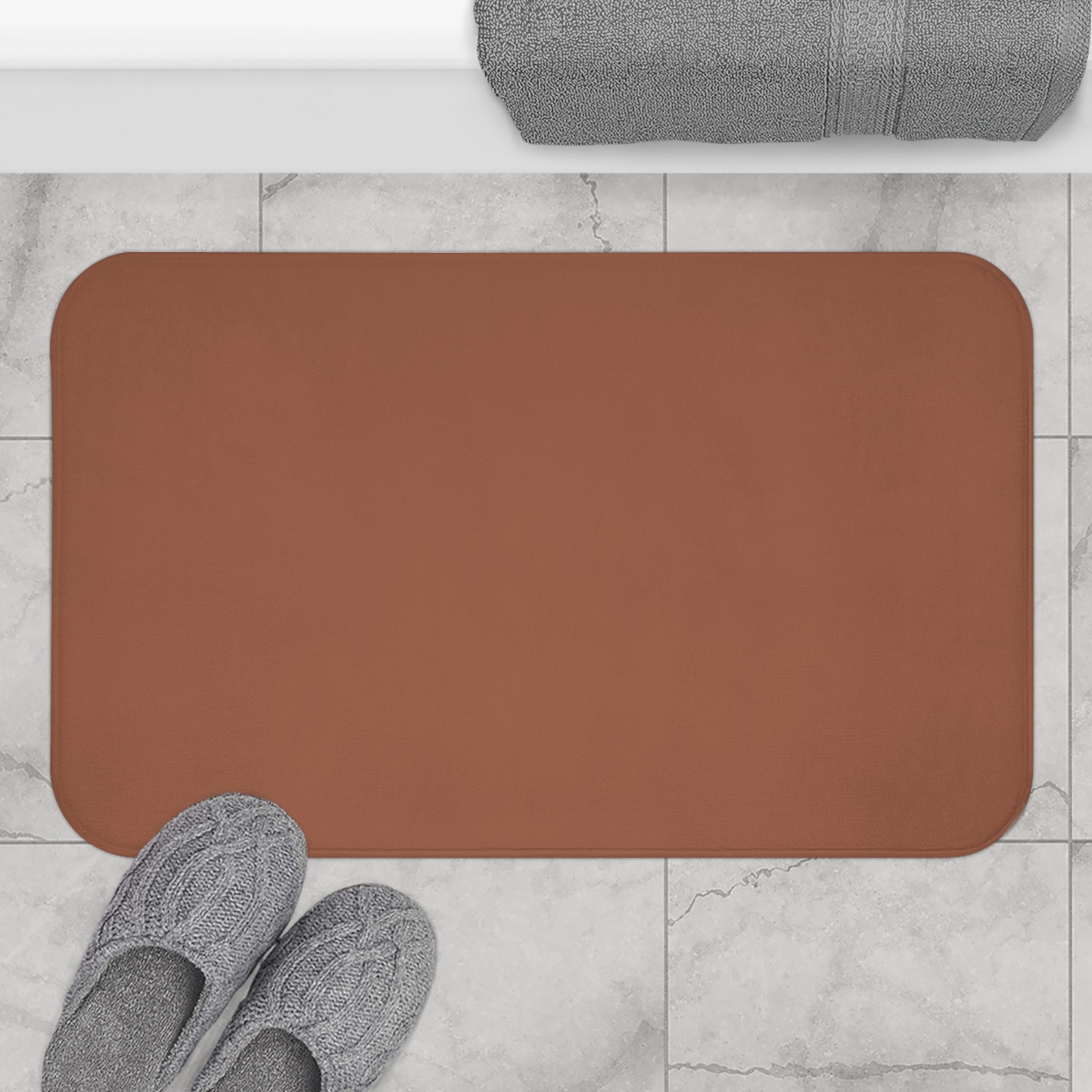 Terracotta Memory Foam Bath Mat — Soft Absorbent Bathroom Rug, 2 sizes