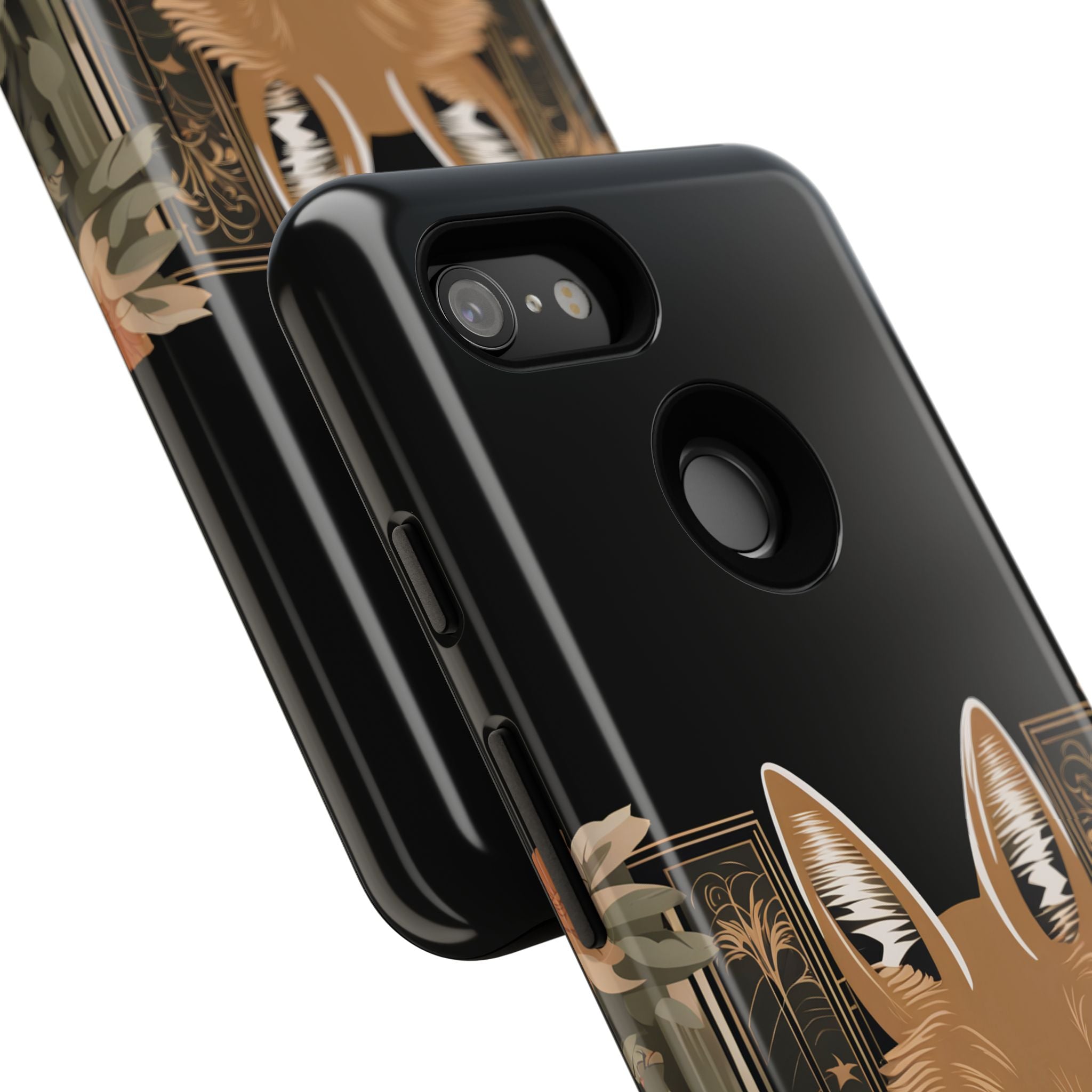 Art Deco Coyote with Flower, Cell Phone Case - Apple, Samsung, Google Pixel