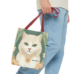 Blanca Purrington, Cat Tote Bag with Cotton Handles For Everyday Use, 3 Sizes