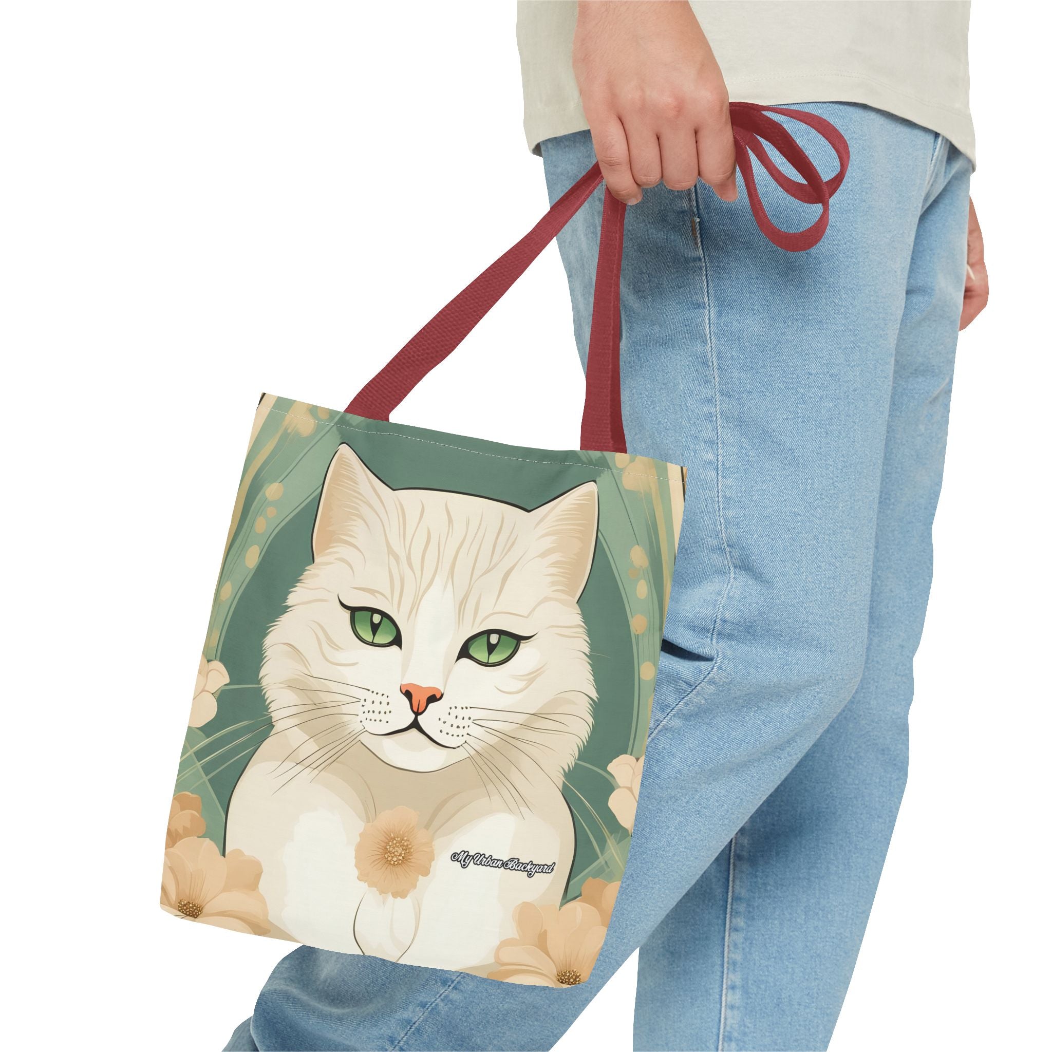 Blanca Purrington, Cat Tote Bag with Cotton Handles For Everyday Use, 3 Sizes