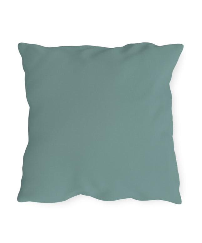 Green-Eyed Tabby Cat, Bay Leaf accent color, Throw Pillow, Indoor/Outdoor Decor for Home or Office