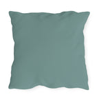 Green-Eyed Tabby Cat, Bay Leaf accent color, Throw Pillow