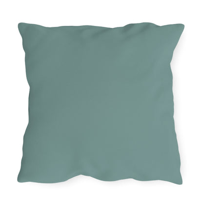 Green-Eyed Tabby Cat, Bay Leaf accent color, Throw Pillow, Indoor/Outdoor Decor for Home or Office