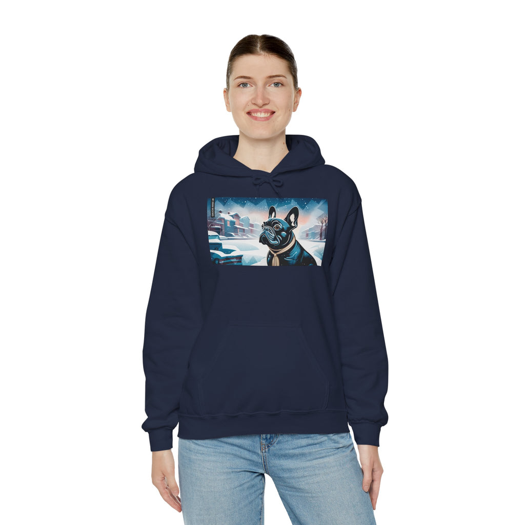 French Bulldog Hoodie w Front Pocket - Cozy, Unisex, Heavy Blend Sweatshirt