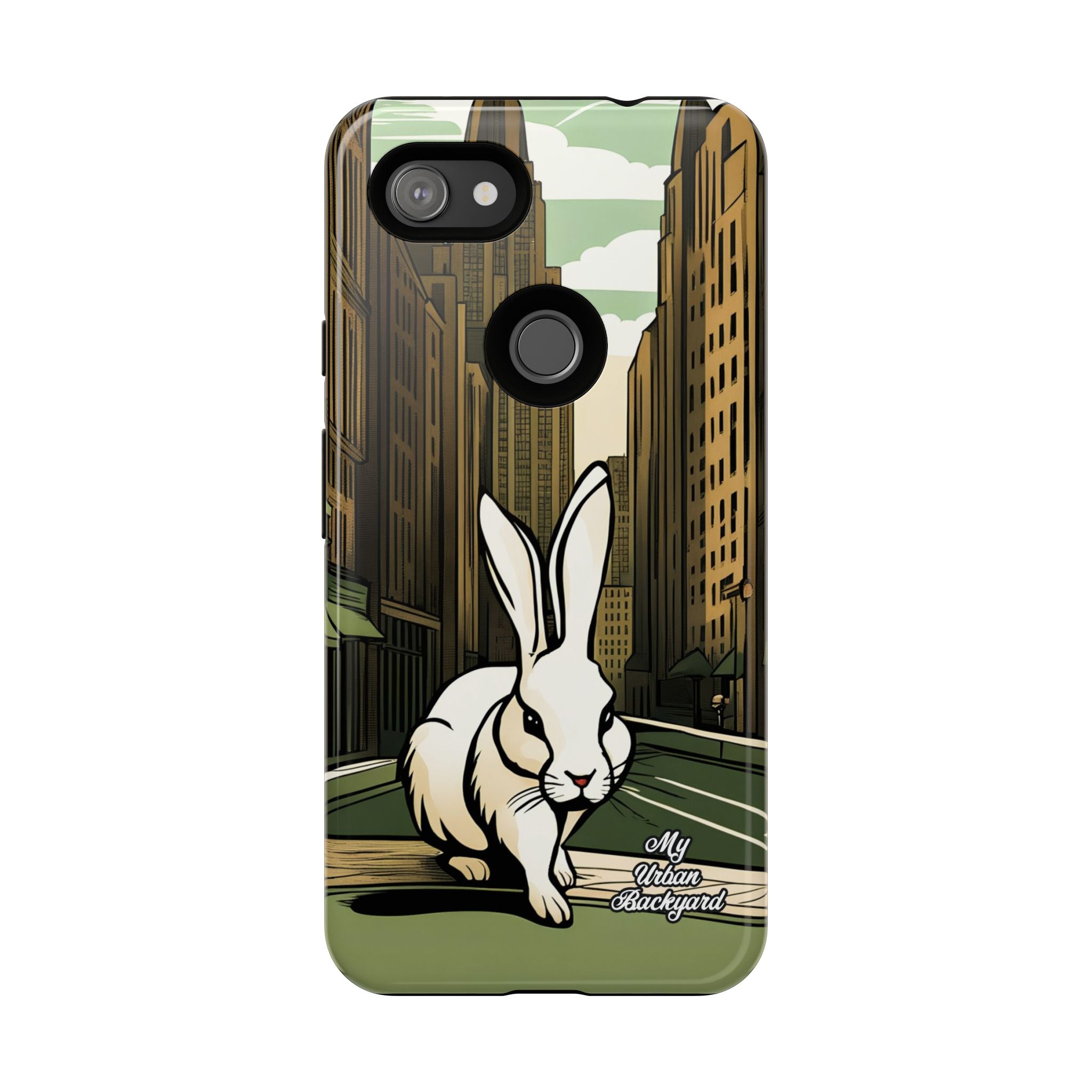 White Rabbit on a City Street, Cell Phone Case - Apple, Samsung, Google Pixel