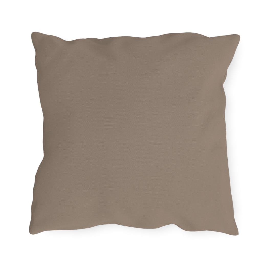 Wolf with Flowers, Taupe accent color, Throw Pillow, Indoor/Outdoor Decor for Home or Office