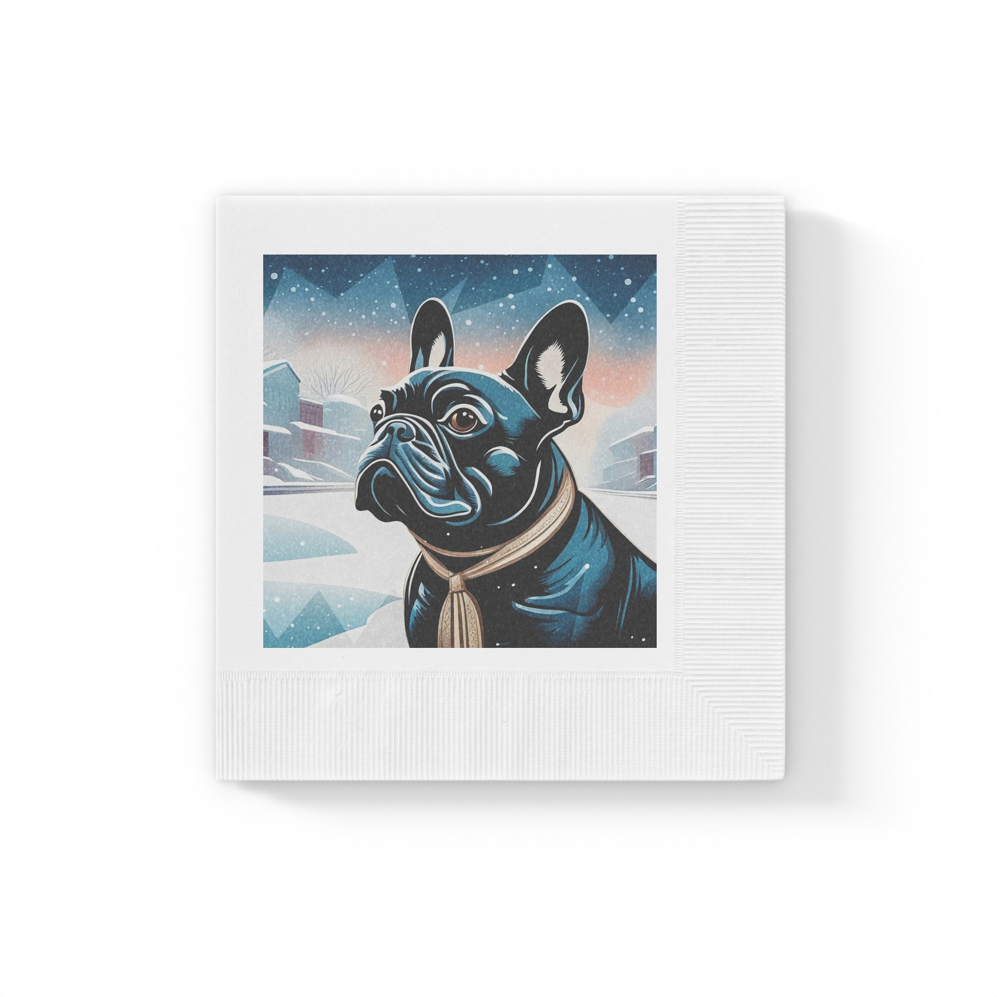 Winter French Bulldog Napkins