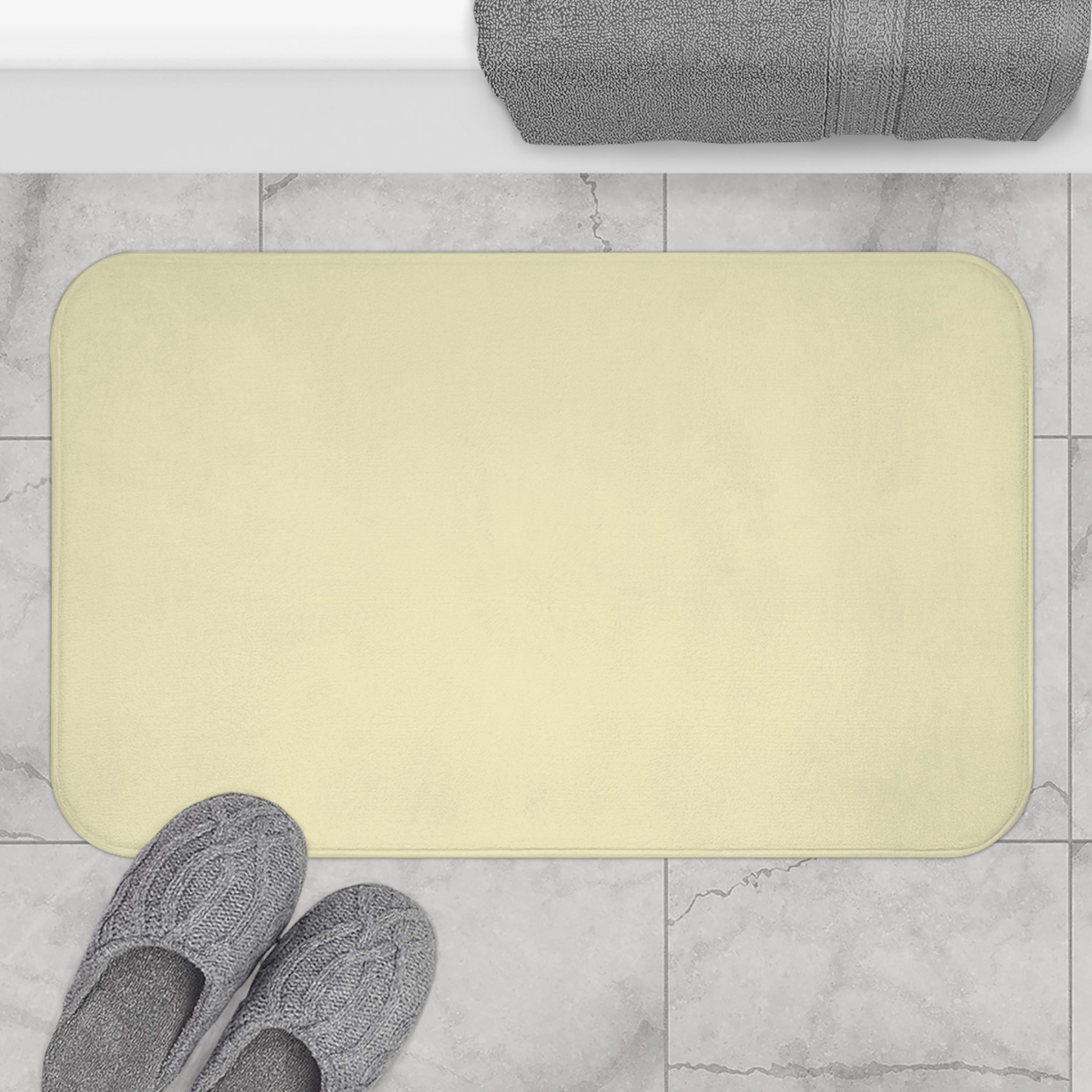 Yellow Memory Foam Bath Mat — Soft Absorbent Bathroom Rug, 2 sizes