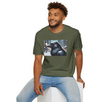 Urban Crow In Falling Snow T-Shirt — Winter Crow Graphic Tee