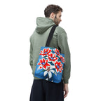 Bouquet of Red White and Blue Flowers Tote Bag with Cotton Handles For Everyday Use, 3 Sizes