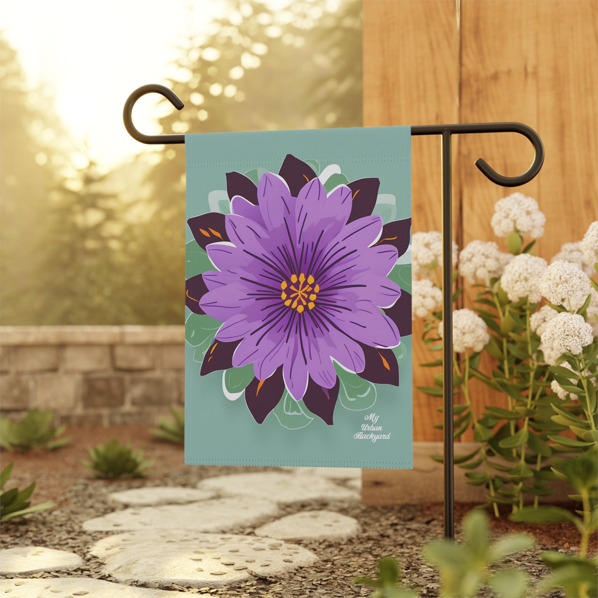 Purple Flower, Outdoor Garden Flag