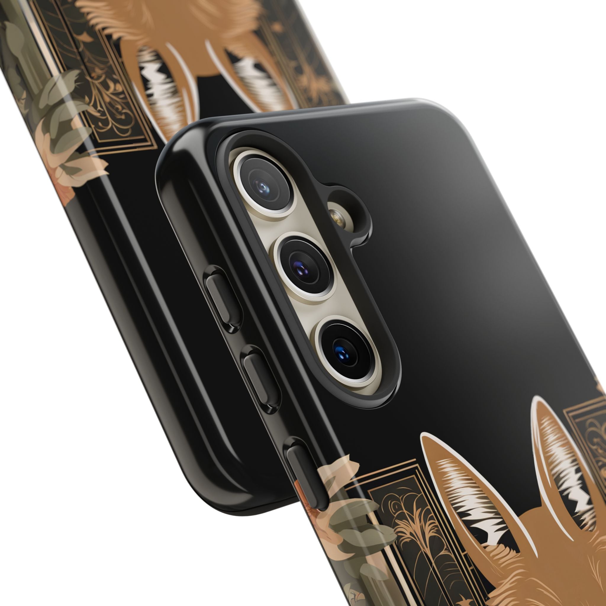 Art Deco Coyote with Flower, Cell Phone Case - Apple, Samsung, Google Pixel