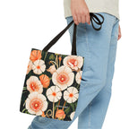 Art Deco Flowers Tote Bag with Cotton Handles For Everyday Use, 3 Sizes
