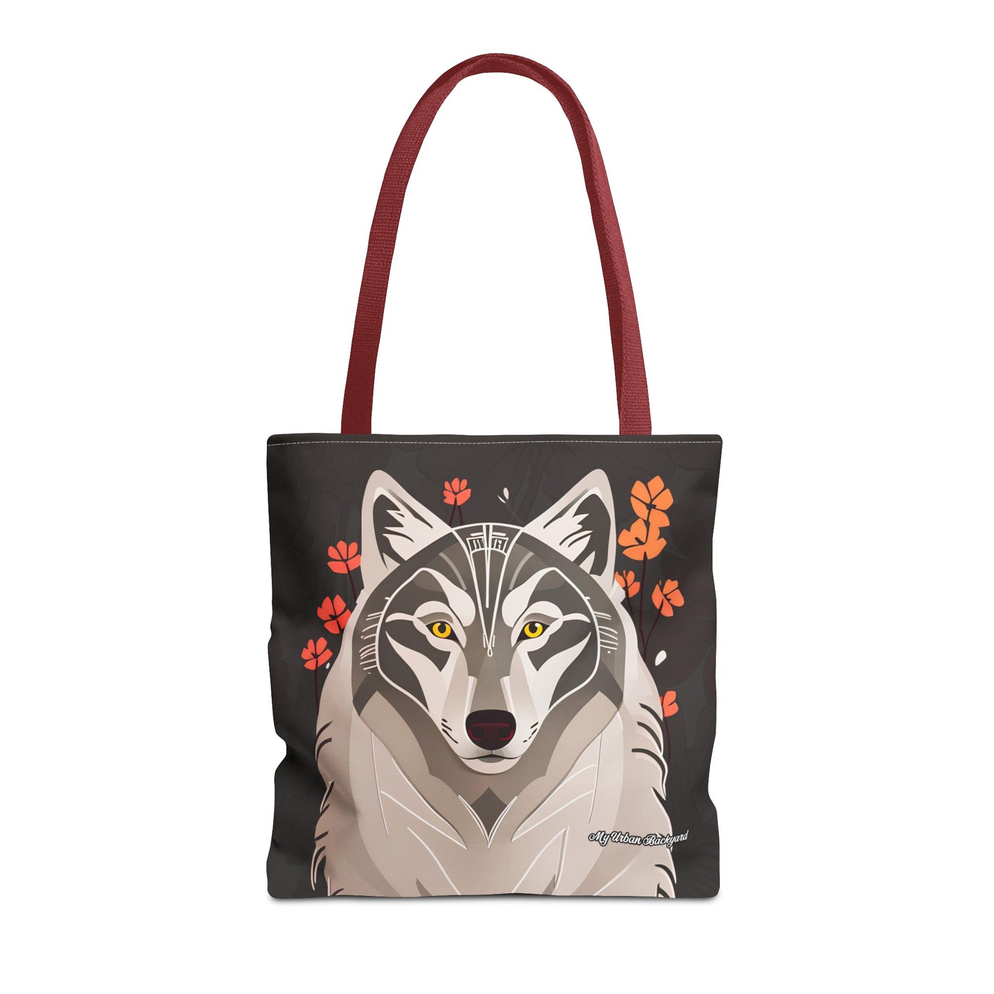Art Deco Wolf Tote Bag with Cotton Handles For Everyday Use, 3 Sizes