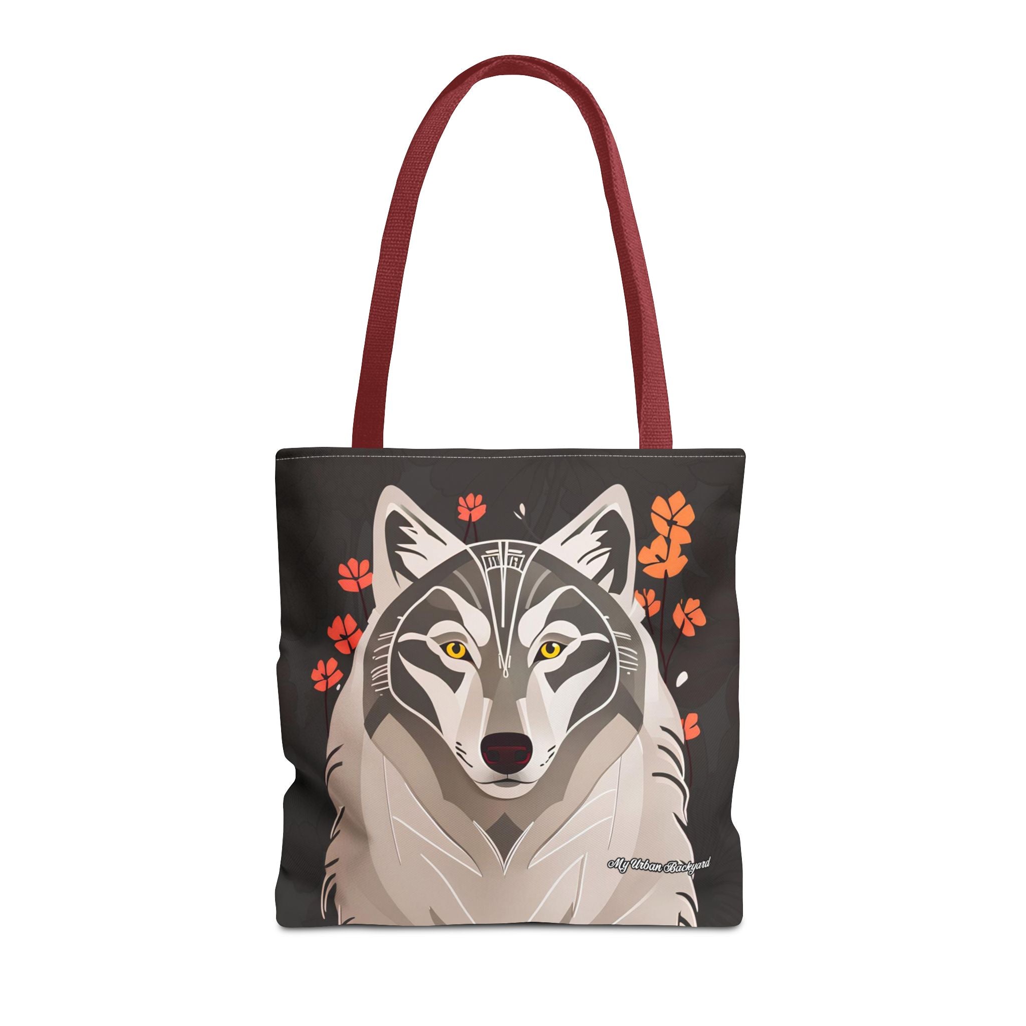 Art Deco Wolf Tote Bag with Cotton Handles For Everyday Use, 3 Sizes
