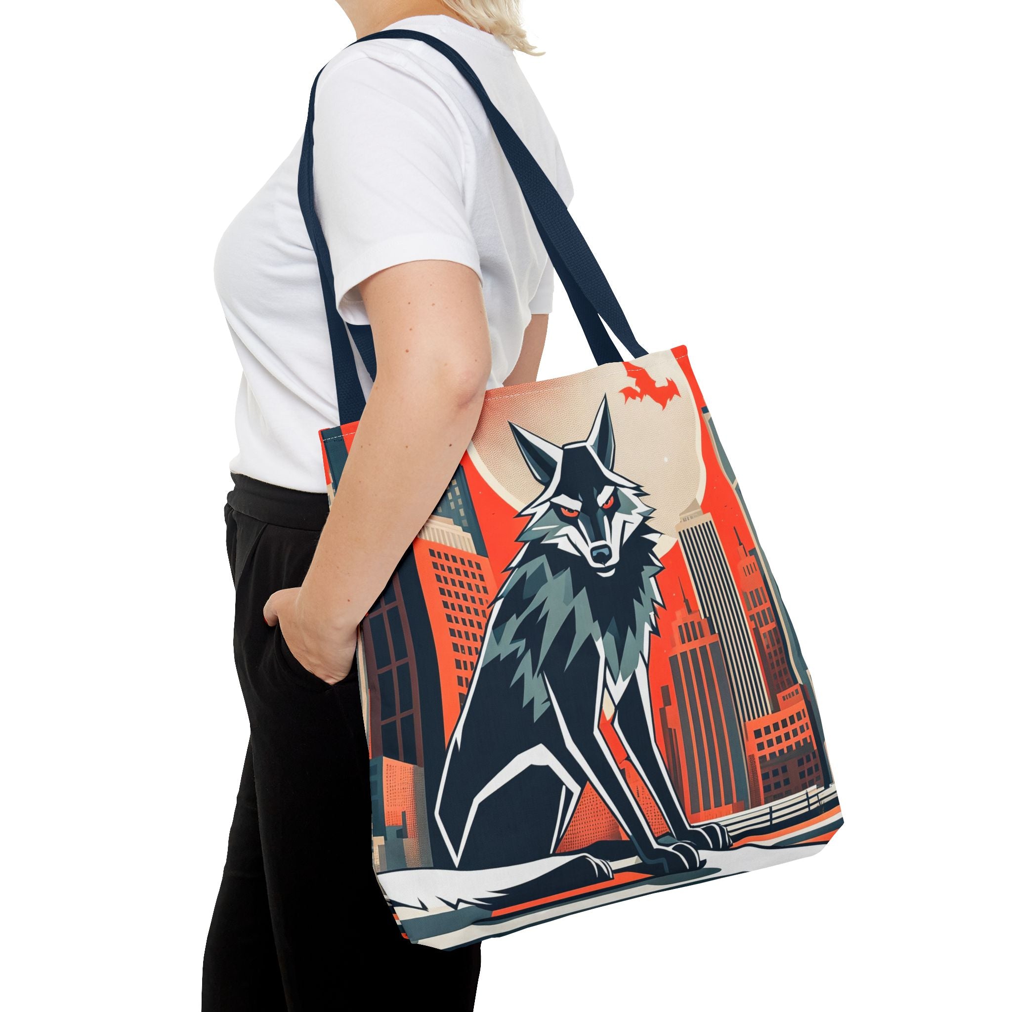 City Wolf Tote Bag, Tote with Cotton Handles For Everyday Use, 3 Sizes