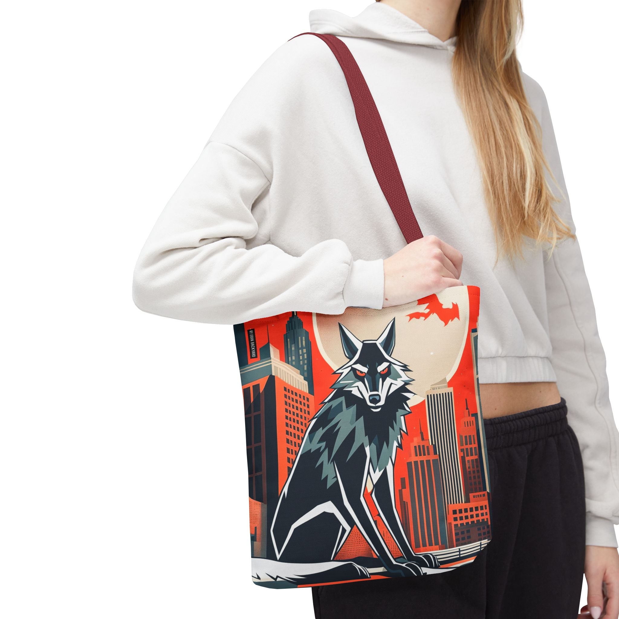City Wolf Tote Bag, Tote with Cotton Handles For Everyday Use, 3 Sizes
