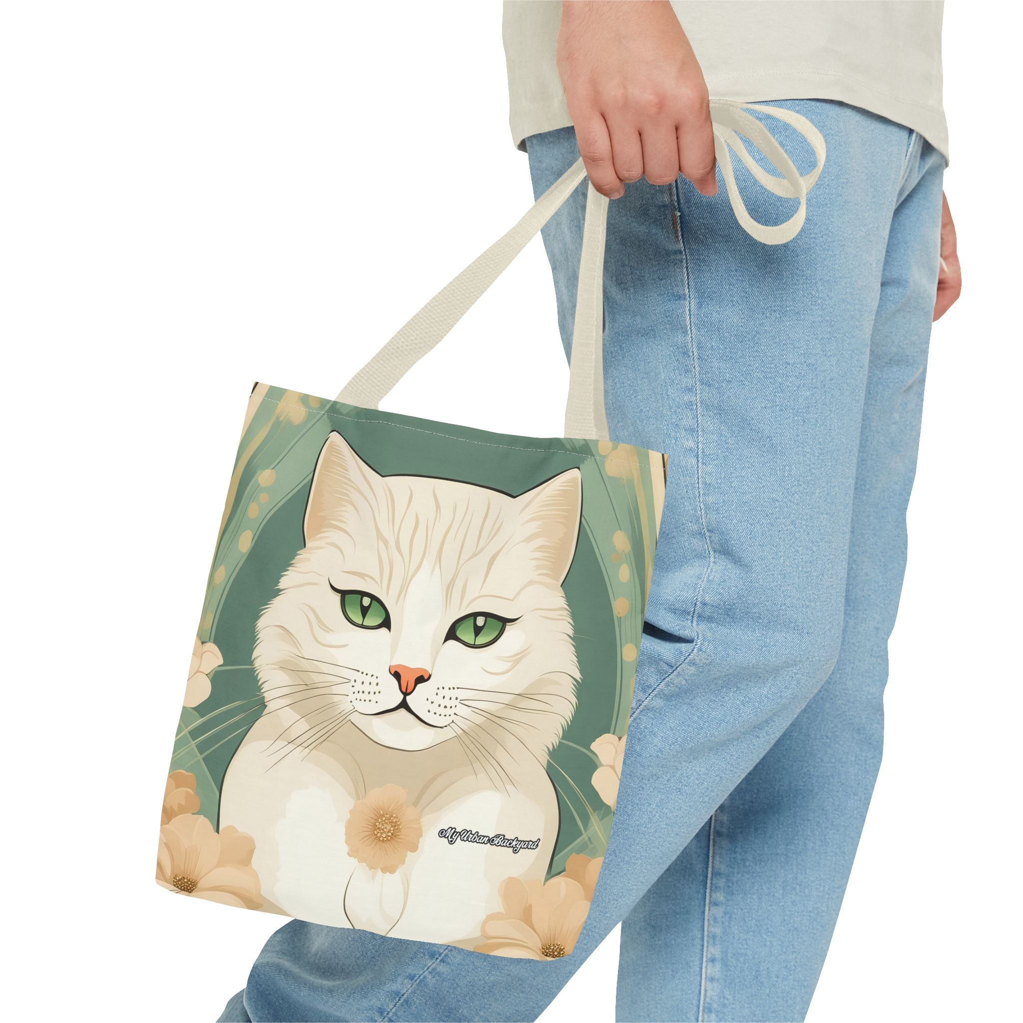Blanca Purrington, Cat Tote Bag with Cotton Handles For Everyday Use, 3 Sizes
