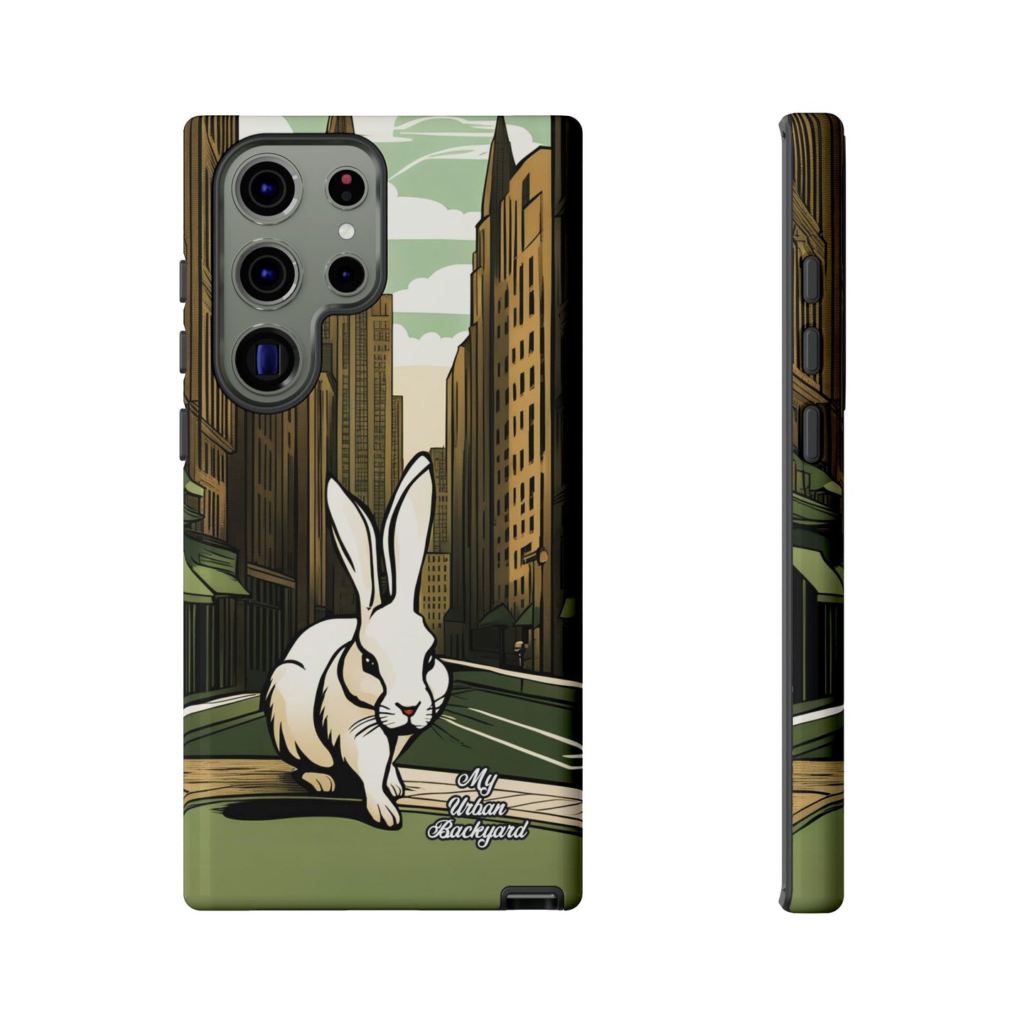 White Rabbit on a City Street, Cell Phone Case - Apple, Samsung, or Google Pixel