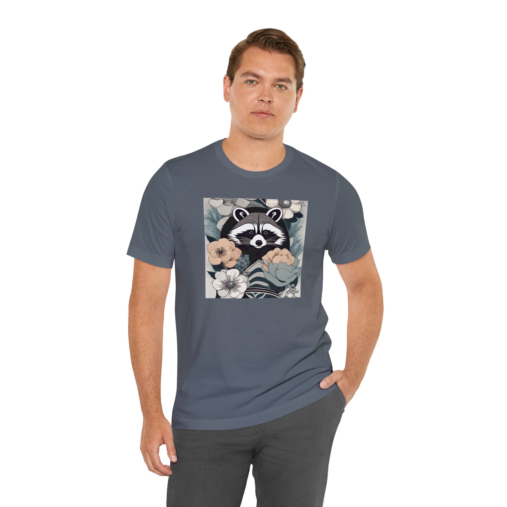 Rocco Pawsley, Raccoon T-Shirt, Soft 100% Cotton, Short Sleeve, Classic Fit - Unisex