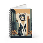 Art Deco City Cat Spiral Journal