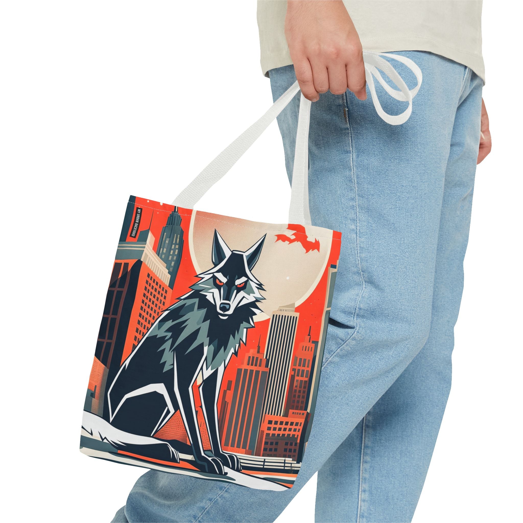 City Wolf Tote Bag, Tote with Cotton Handles For Everyday Use, 3 Sizes