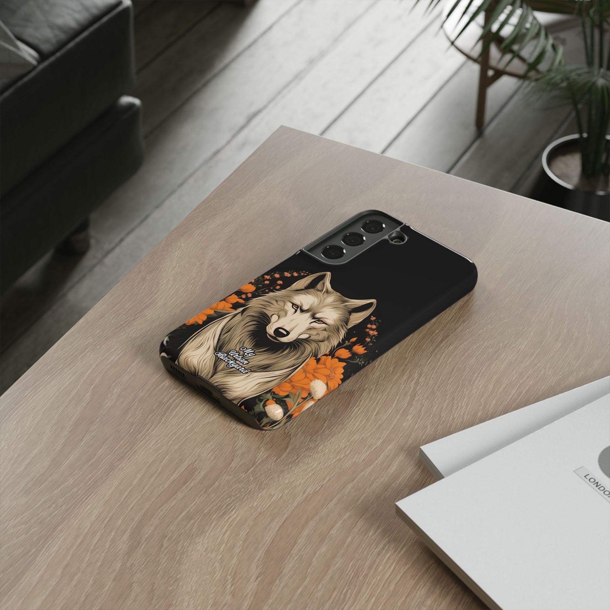 Wolf with Flowers, Animal Cell Phone Case - Apple, Samsung, Google Pixel