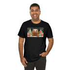 Art Deco Holiday Bear, Soft 100% Jersey Cotton T-Shirt, Unisex, Short Sleeve, Retail Fit