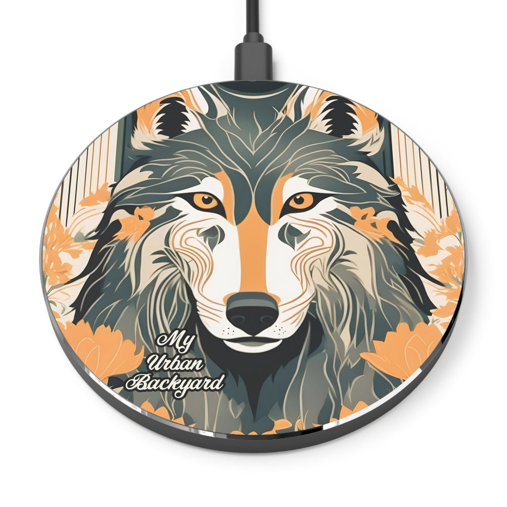 Dorian Greyfang 10W Wireless Charger for iPhone, Android, Earbuds - Wolf Design