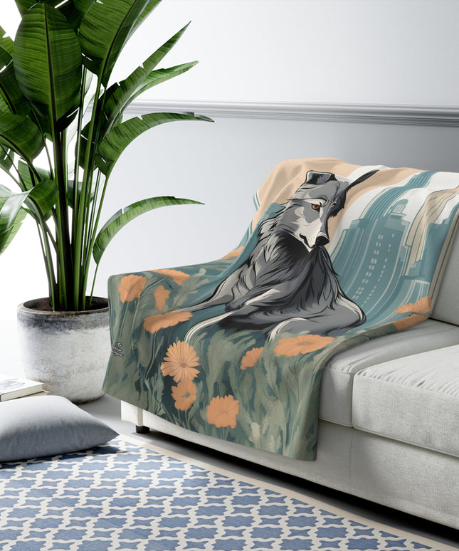 Urban Wolf, Sherpa Fleece Blanket for Cozy Warmth, 50"x60"