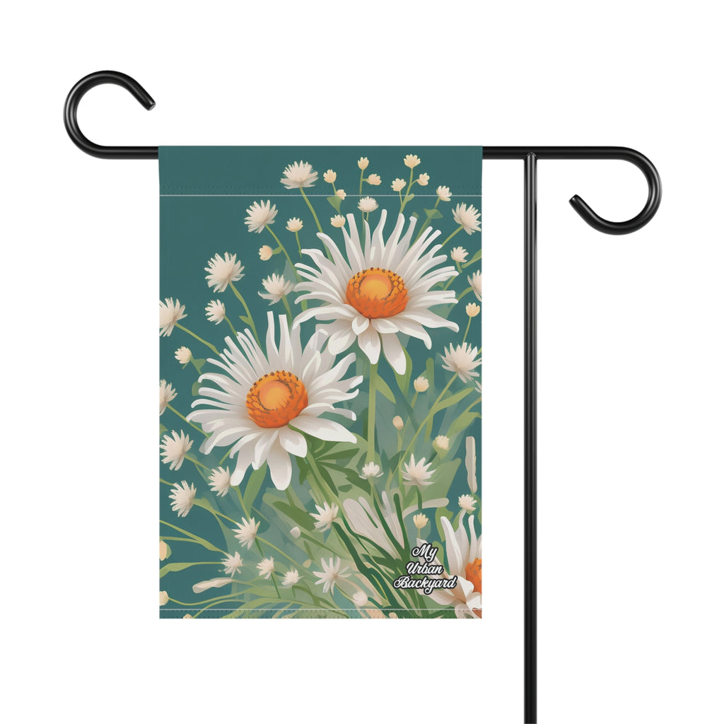 White Flowers, Garden Flag for Yard, Patio, Porch, or Work, 12"x18" - Flag only