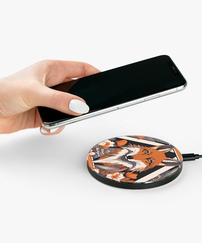 Brown Urban Coyote, 10W Wireless Charger for iPhone, Android, Earbuds