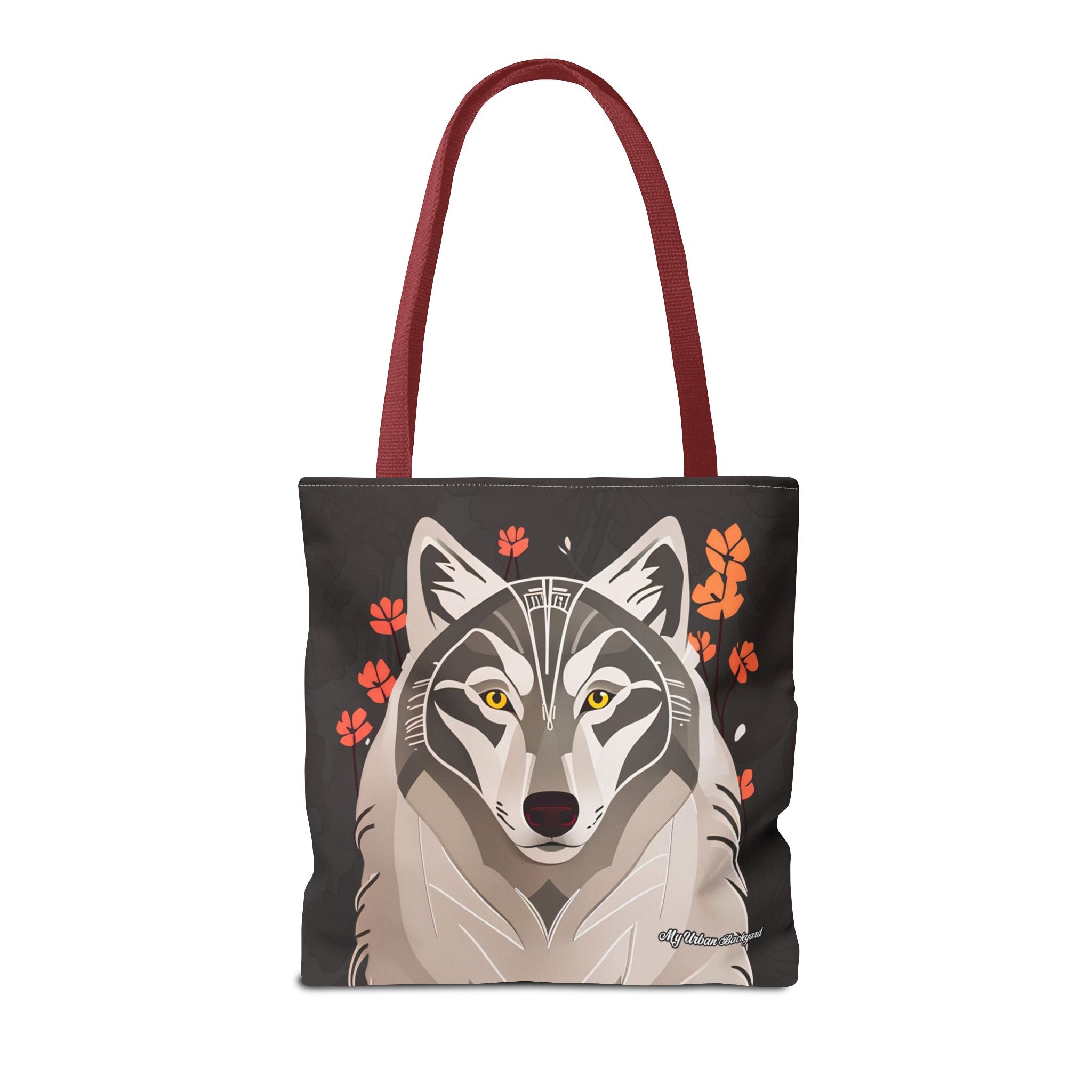 Art Deco Wolf Tote Bag with Cotton Handles For Everyday Use, 3 Sizes