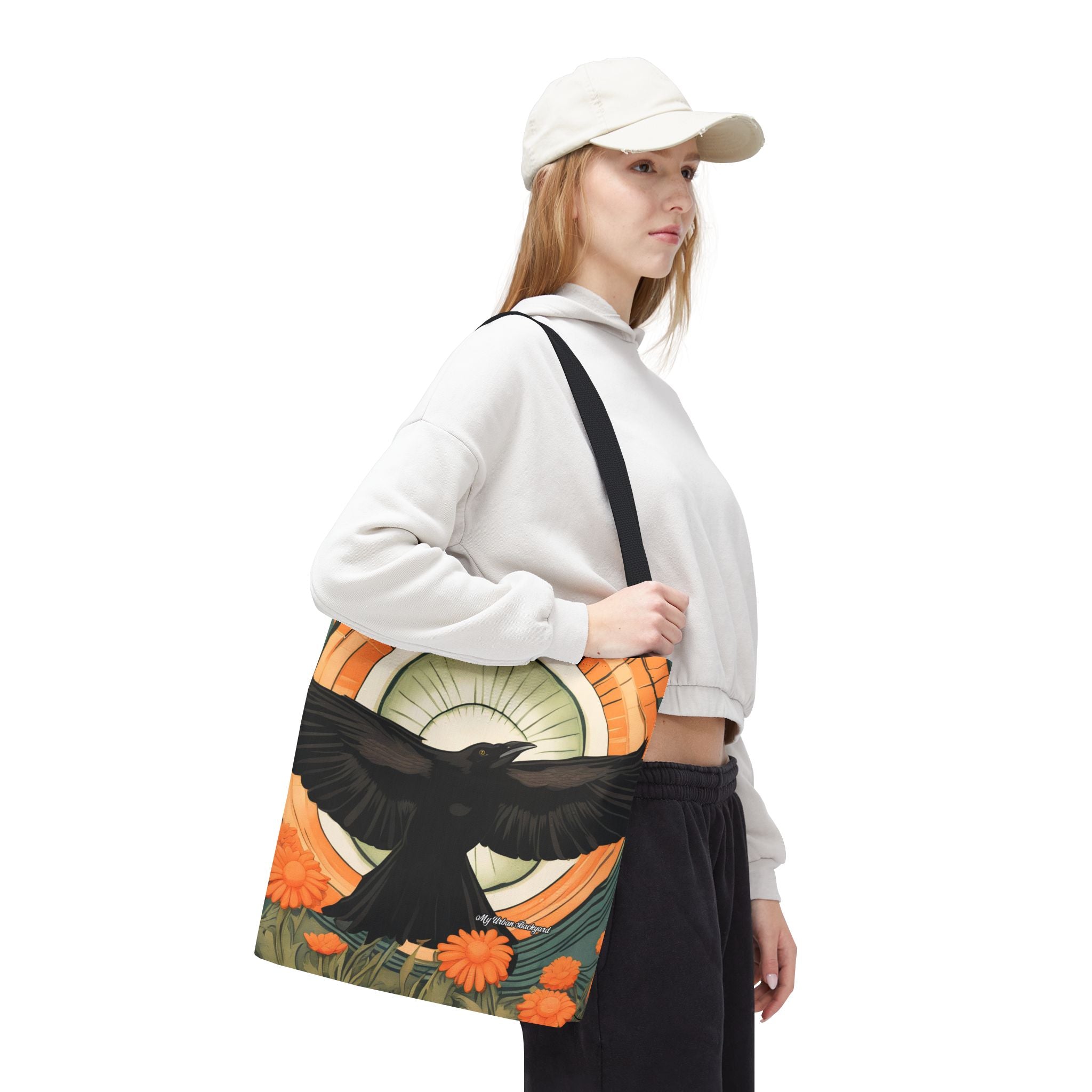 Flying Crow Tote Bag with Cotton Handles For Everyday Use, 3 Sizes