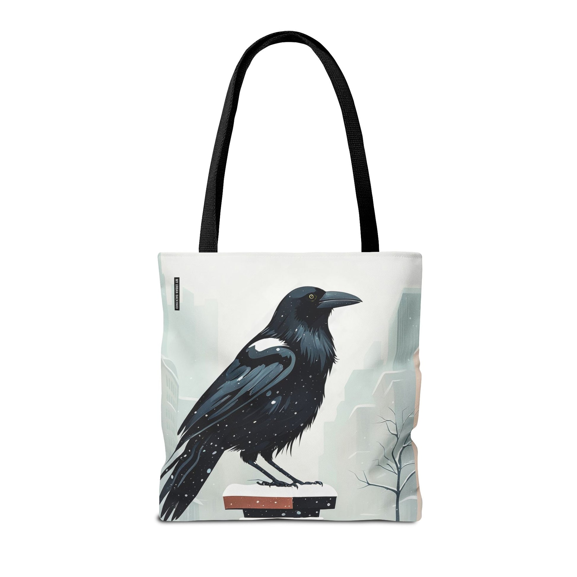 Winter Crow Tote Bag with Cotton Handles For Everyday Use, 3 Sizes