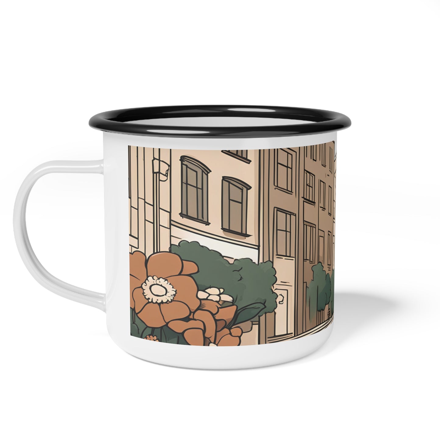 City Chihuahua, Enamel Camping Mug for Coffee, Tea, Cocoa, or Cereal - 12oz