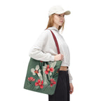 White and Red Wildflowers Tote Bag with Cotton Handles For Everyday Use, 3 Sizes
