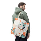 Whiskers, Cat Tote Bag with Cotton Handles For Everyday Use, 3 Sizes