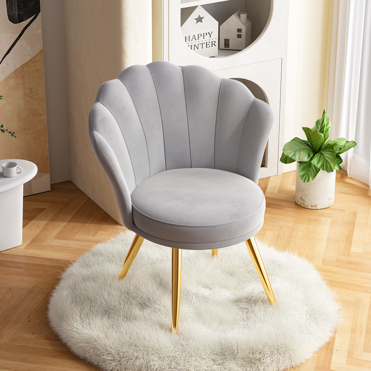 Elegant Velvet Chair, Soft Padded 18.5” Wide Seat