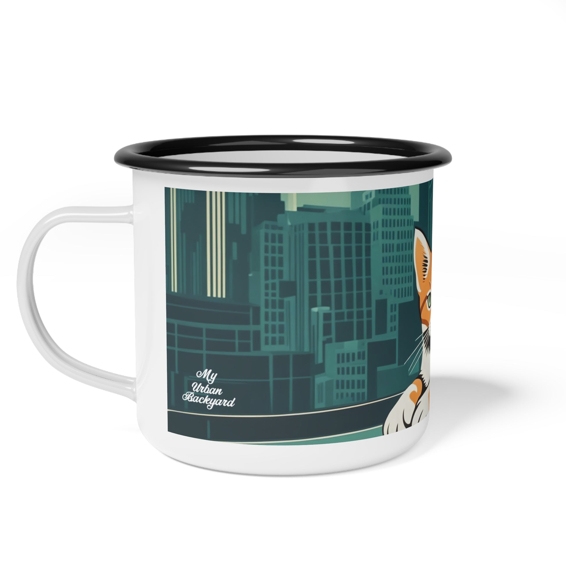 Urban Cats Enamel Camp Cup, Outdoor Mug, Pet Lover Gift, Camping Accessories, Coffee Mug, Travel Cup, Cat Lover Supplies
