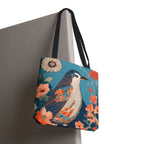 Colorful Bird, Everyday Tote Bag w Cotton Handles