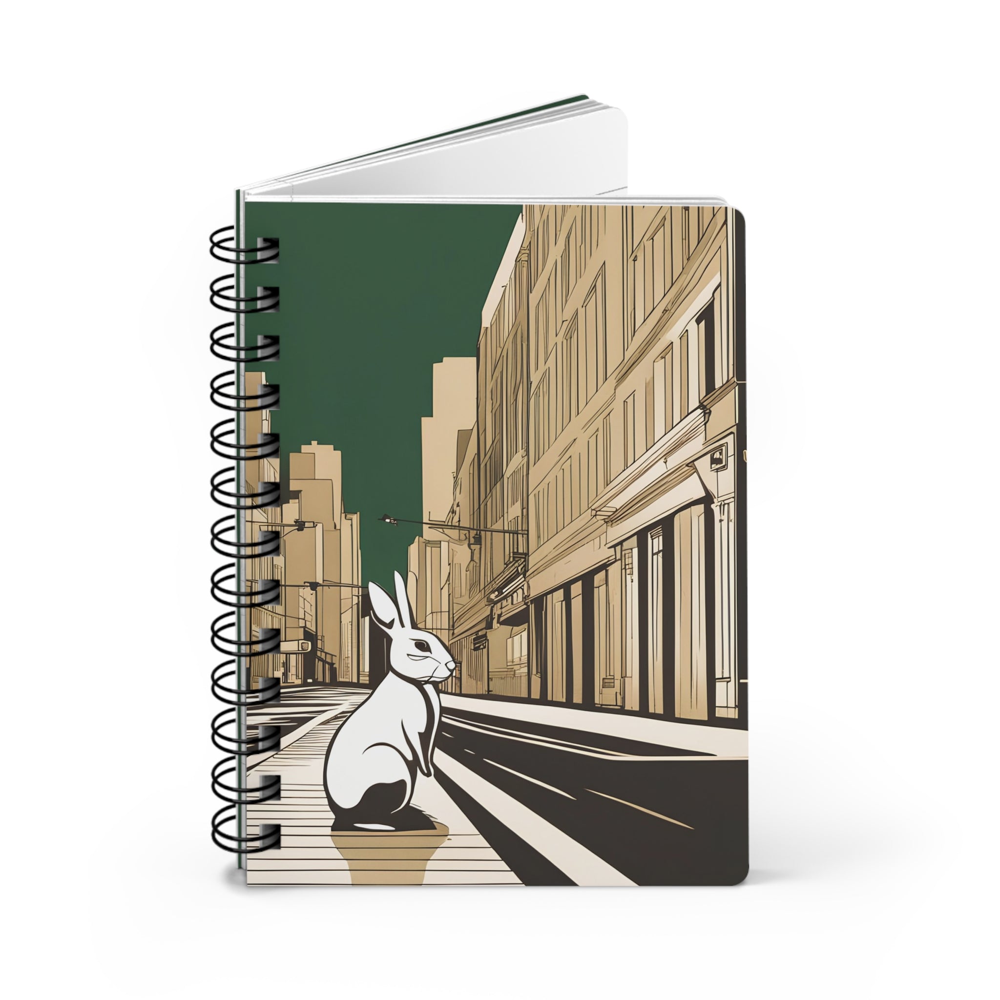 City Street Rabbit Spiral Journal