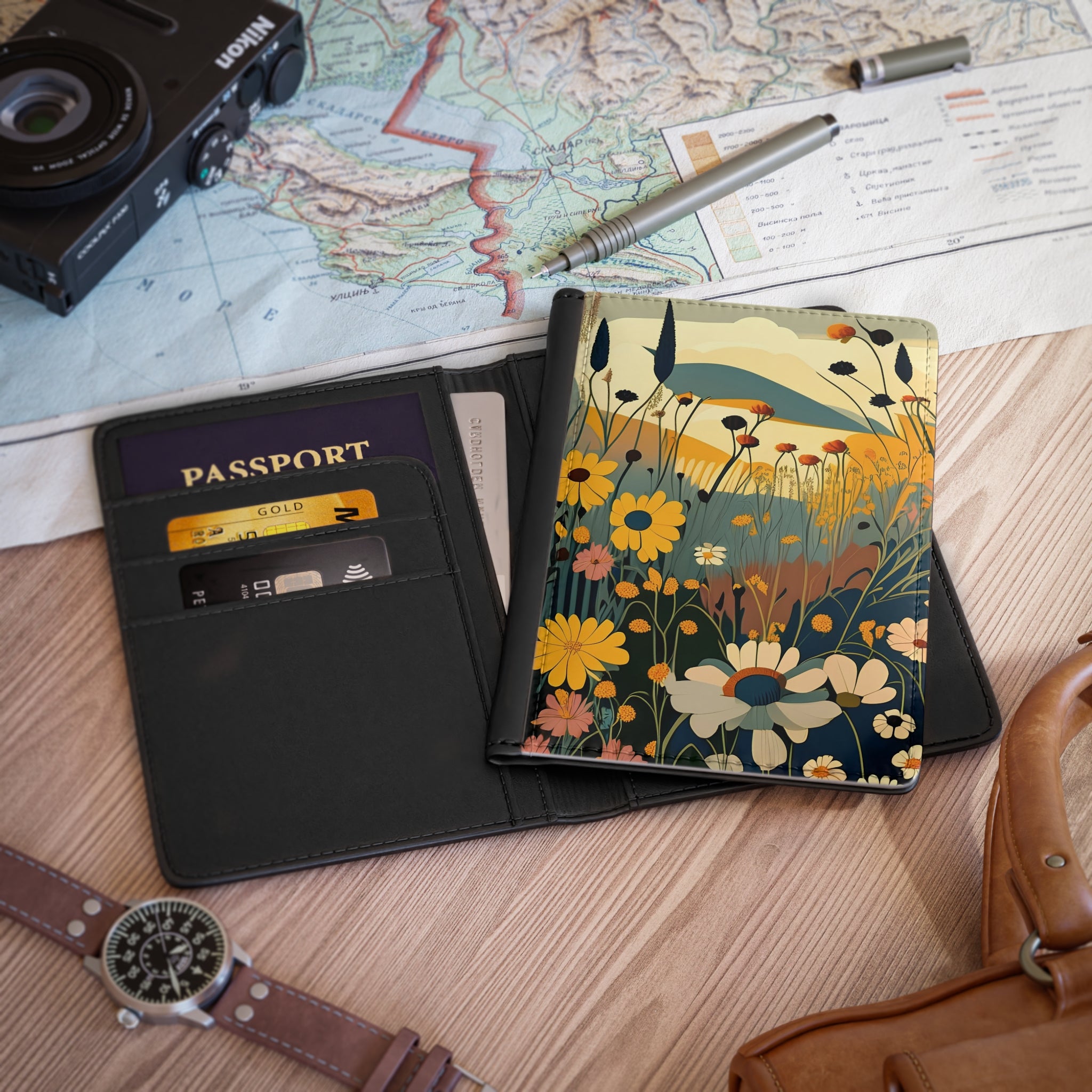 Mountainside Wildflowers Passport Cover