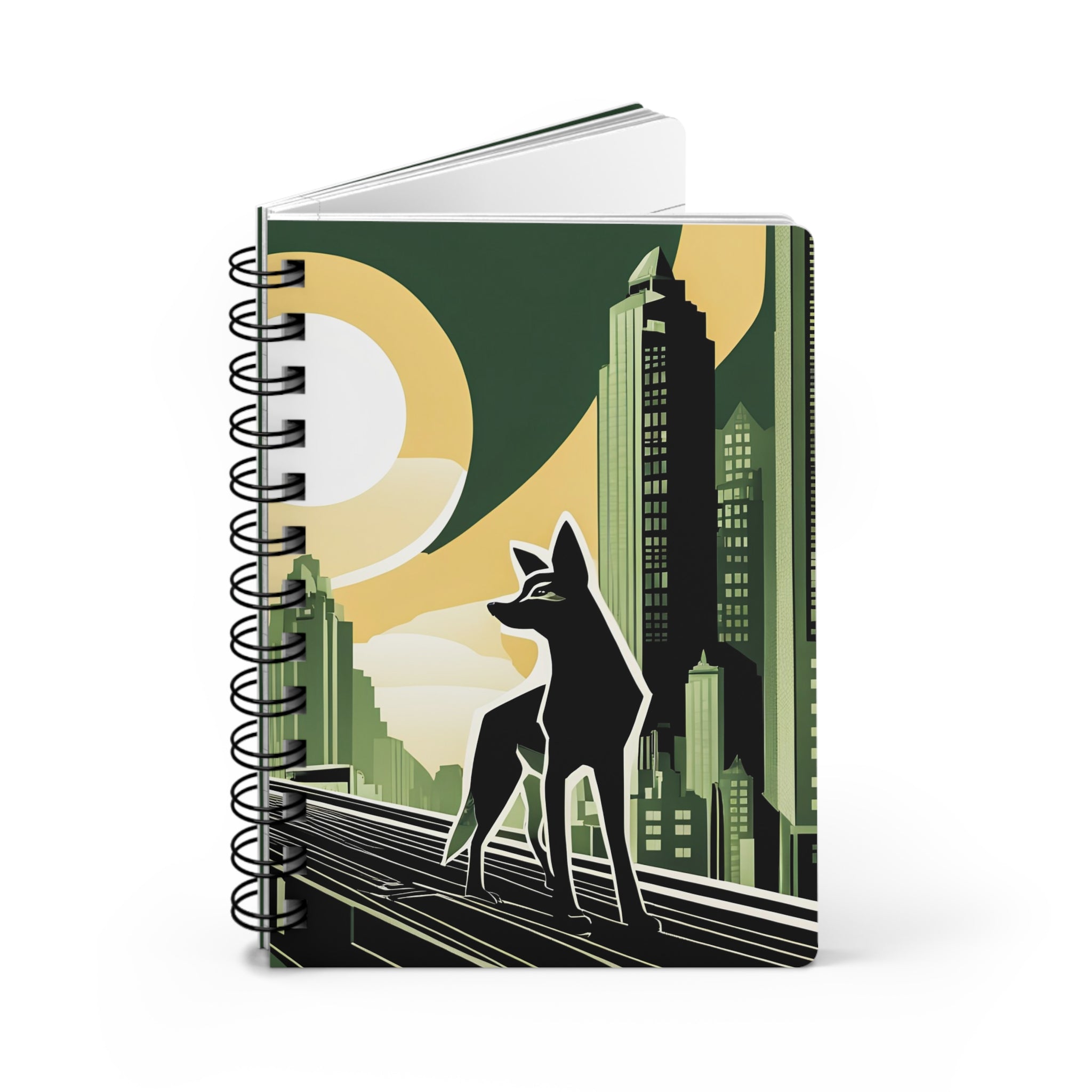 Cityscape Coyote Spiral Notebook